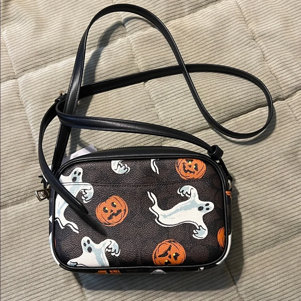 Coach Black Crossbody Bag with Ghost and Pumpkin Design NWT - Picture 4 of 5